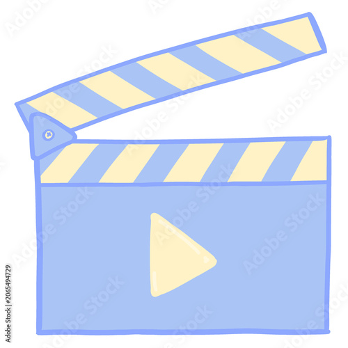 movie clapper board on transparent background, Hand drawn png clipart