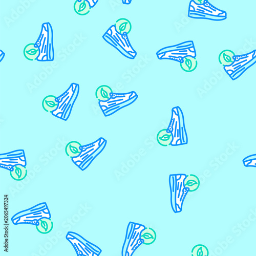 biodegradable running shoes outdoor fitness vector seamless pattern biodegradable running shoes outdoor fitness sign illustration