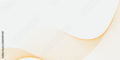 Abstract Golden Orange Wavy Lines Pattern on Light Gray Background Vector