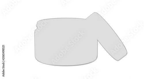 Photos A gray illustration of a curved object with a protrusion on a transparent backgr
