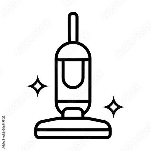 Vector of a modern vacuum cleaner with sparkles on a clean surface