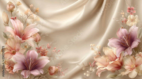 Floral Satin Backdrop