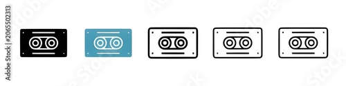 Photography Cassette tape icon set