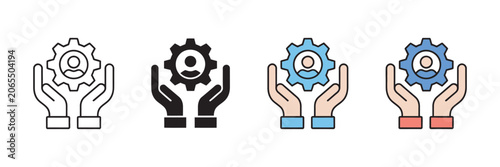 Bild auf Leinwand Management Icons in Multiple Styles Featuring Leadership Organization Team Coord