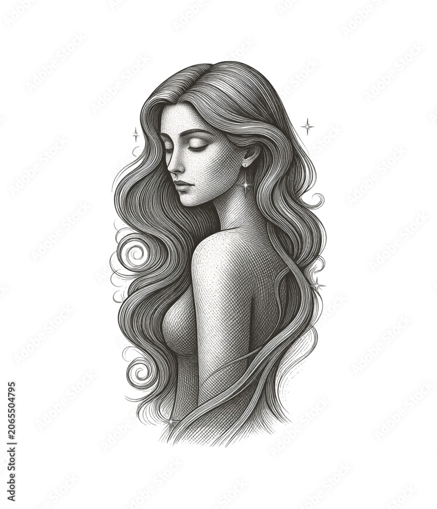 Naklejka premium woman hair beauty face
