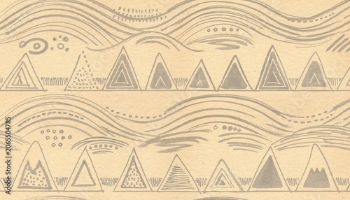 Abstract geometric patterns featuring triangles and waves in neutral tones for artistic design and creative projects