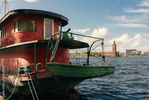 boat in the port of Stockholm
