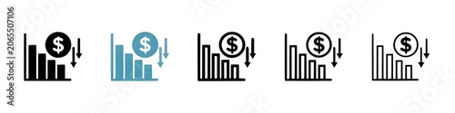 Photos Financial Crisis vector icon set
