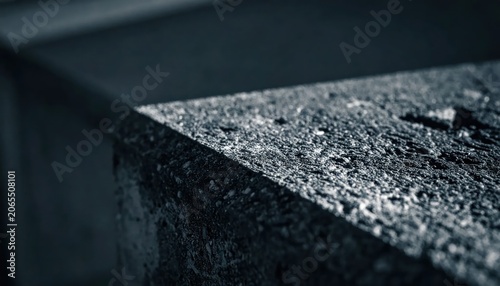 Close-up of textured dark gray concrete stone surface.