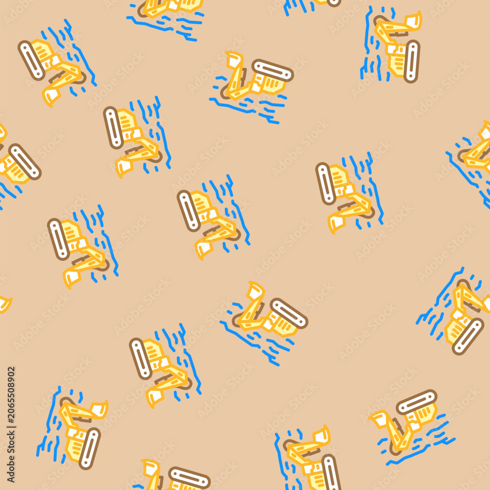 Obraz premium mining operations vector seamless pattern mining operations sign illustration