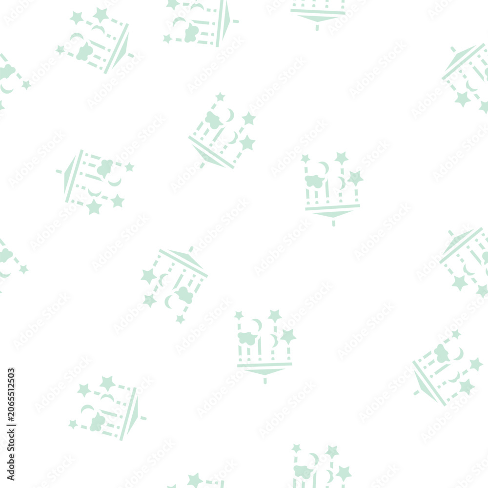 Fototapeta premium hanging toys glyph vector seamless pattern. hanging toys signthin illustration