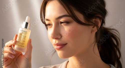 Woman enjoying a refreshing lemonade drink.