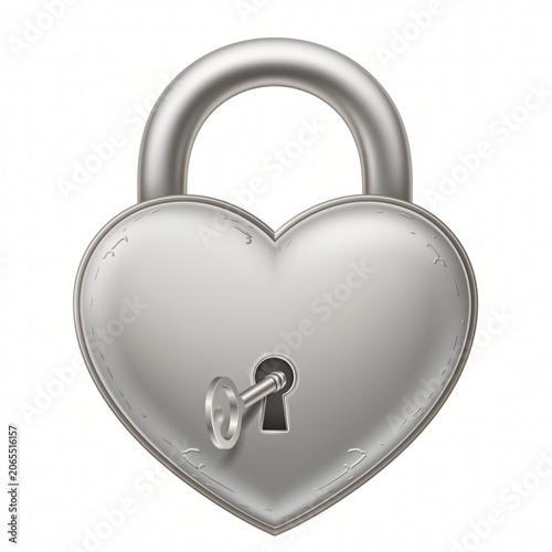 Silver Heart Shaped Padlock with Keyhole for Symbolizing Love, Security, and Commitment in Relationships and Personal Connections