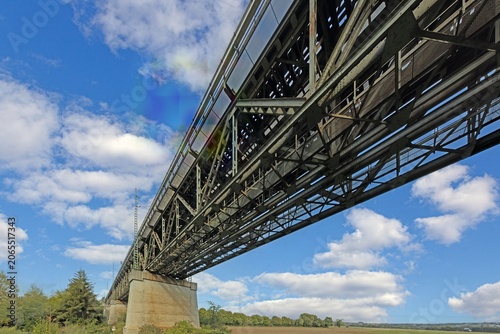Historic railway bridge above river near Elsterberg Germany