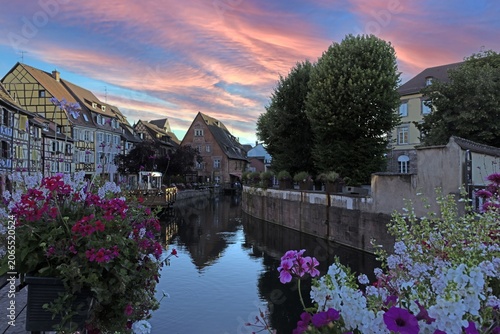 Sunset Sky Above Little Venice Canal In Colmar France