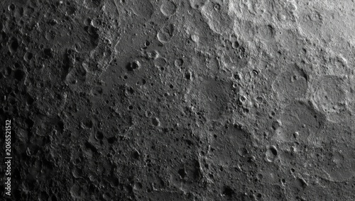Granular moon surface wallpaper design with precise crater and furrow details in grey scale
