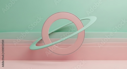 Futuristic ring design with gradient background