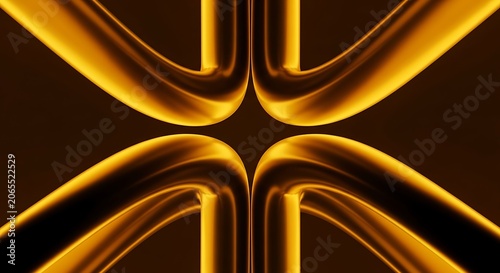 Golden abstract tunnel light pattern design