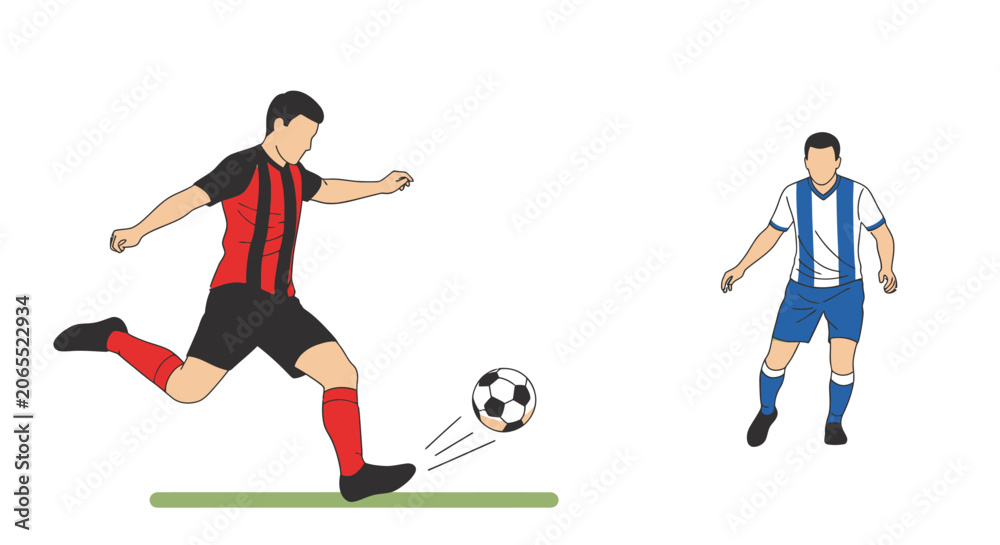 Obraz premium Soccer Player Kicking a Ball.