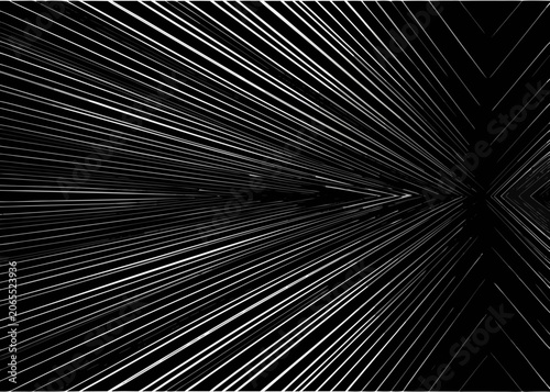 Radial burst pattern with converging lines black and white design