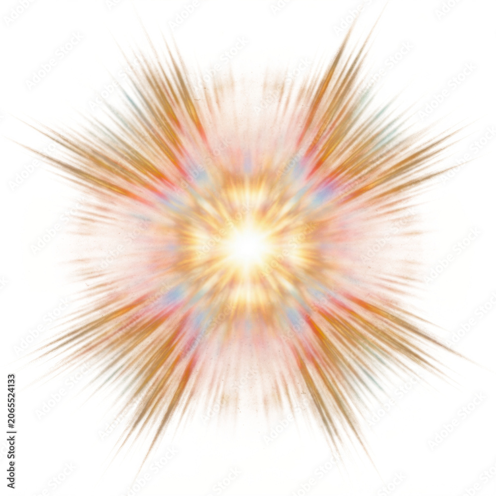 Fototapeta premium Vibrant glowing light explosion with radiant rays and soft gradient hues for dynamic digital art, photography, and creative design projects