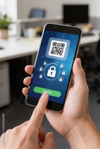 Person using smartphone payment app, tapping pay button to complete secure digital transaction.