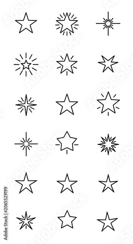 Minimalist star pattern design collection.