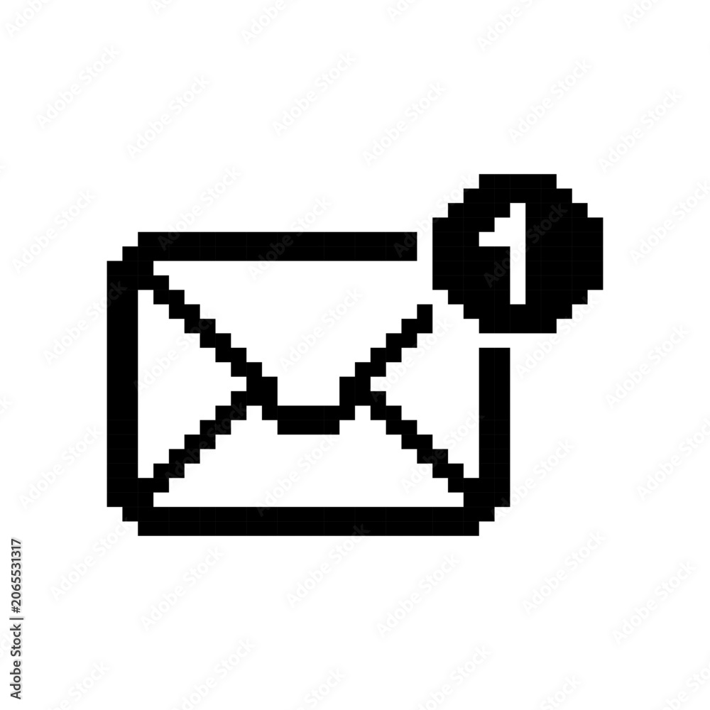 Fototapeta premium Pixel art new email icon