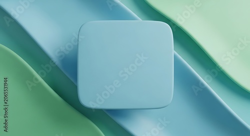 Minimalist white square icon on gradient background