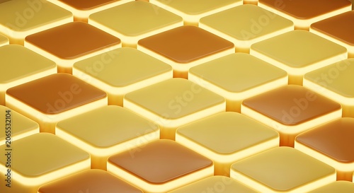 Close-up view of golden parquet floor tiles