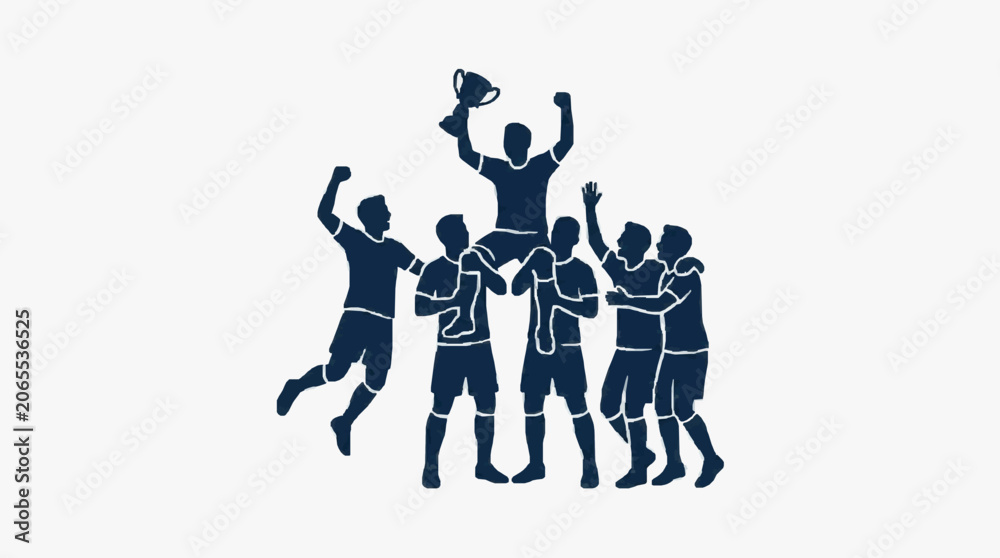 Εκτύπωση καμβά Black and white illustration of a deer family silhouette.