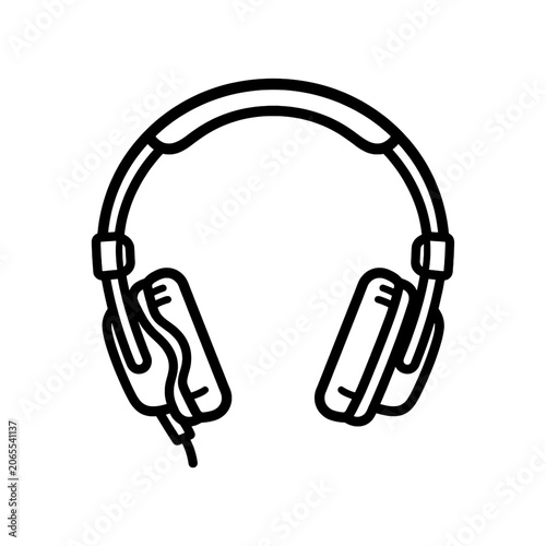 Fotografi Music Headphones Black White Background