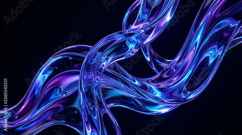 Abstract flowing liquid light trails on a dark background