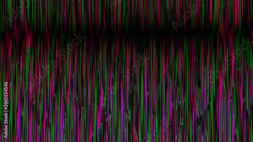 Abstract colorful vertical moving stripes background. Manga Animation. Abstract of rapidly moving speed of shapes, pink, violet, green on black background. Futuristic Visual. Modern line animation