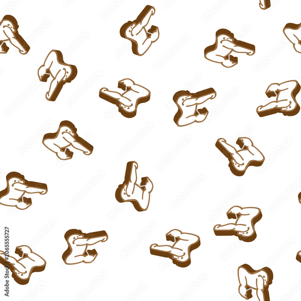 Fototapeta premium gorilla animal isometric seamless pattern. gorilla animal sign illustration