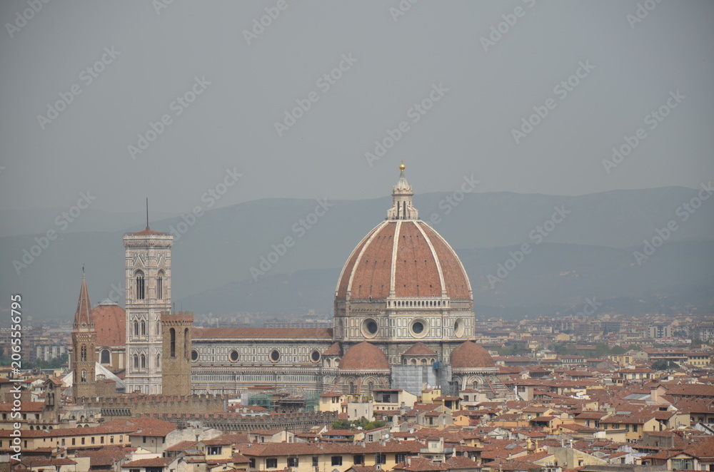 Fototapeta premium Florence Cathedral Skyline with Brunelleschi Dome and Historic Cityscape, Tuscany, Italy