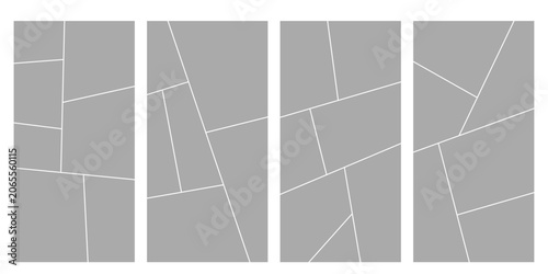 Fotografija Set of collage grid manga comic storyboard layout panel blank template