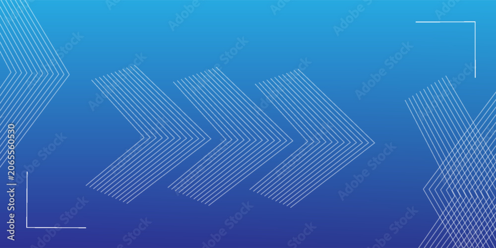Fototapeta premium Abstract blue gradient long banner template. Minimal business background with line vector creative background corporate