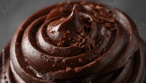 Silky rich dark chocolate frosting with glossy dessert appeal