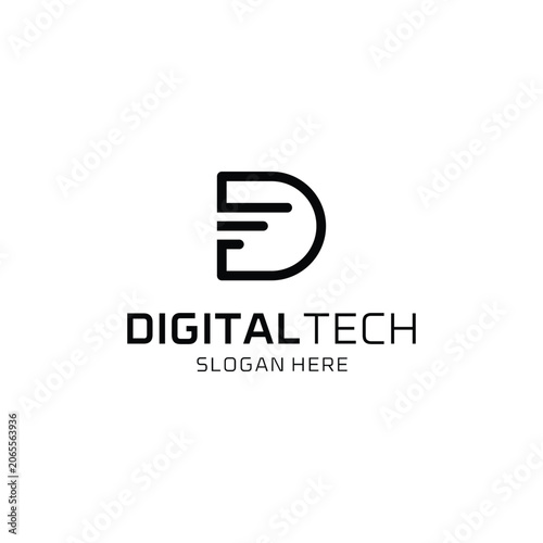Digital Tech Logo Design Modern Minimalist and Professional Branding.