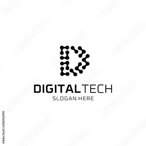 Digital Tech Logo Design Modern Tech Company Branding.