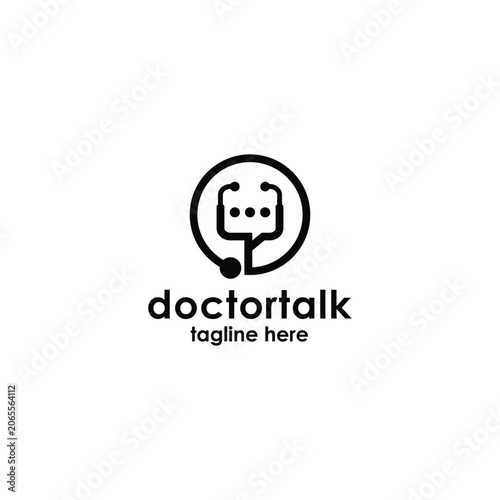 Doctor Talk Logo Design Medical Communication and Healthcare Concept.