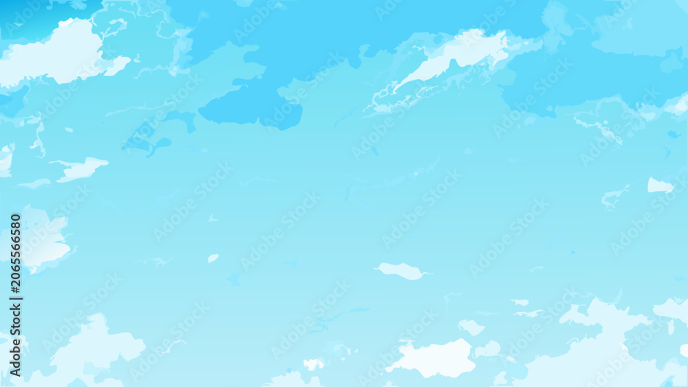 Fotografie Blue sky with white clouds a painted vector background