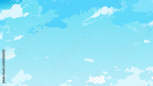 Obraz na plátně Blue sky with white clouds a painted vector background