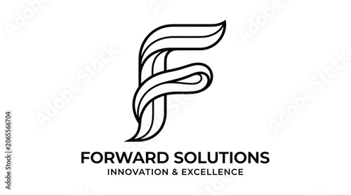 Elegant letter f logo design with fluid lines for corporate identity