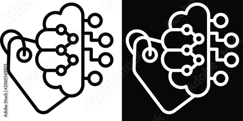 Fotografia label Two-tone version in black and white background