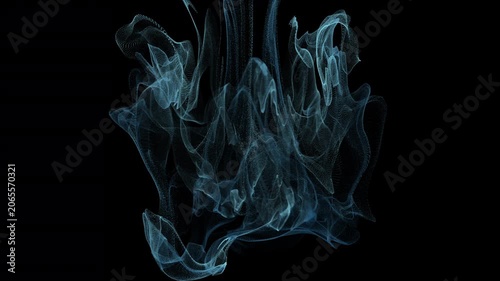 Abstract blue smoke background with flowing translucent wisps and smooth ethereal motion, creating a mysterious atmospheric visual effect on a dark backdrop