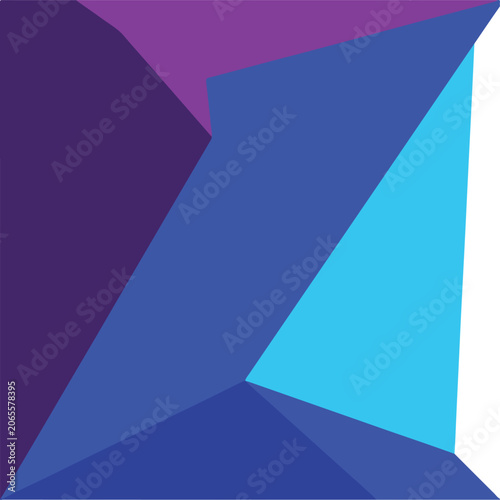 Geometric shapes in blue and purple hues abstract composition
