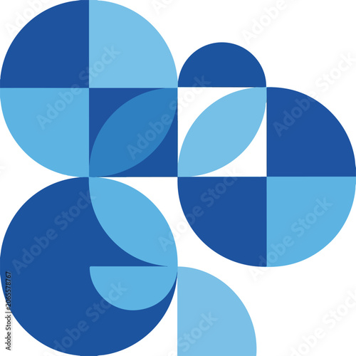 Blue geometric shapes pattern background