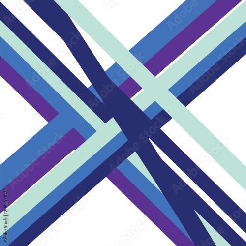 Geometric abstract design with crisscrossing blue and purple lines